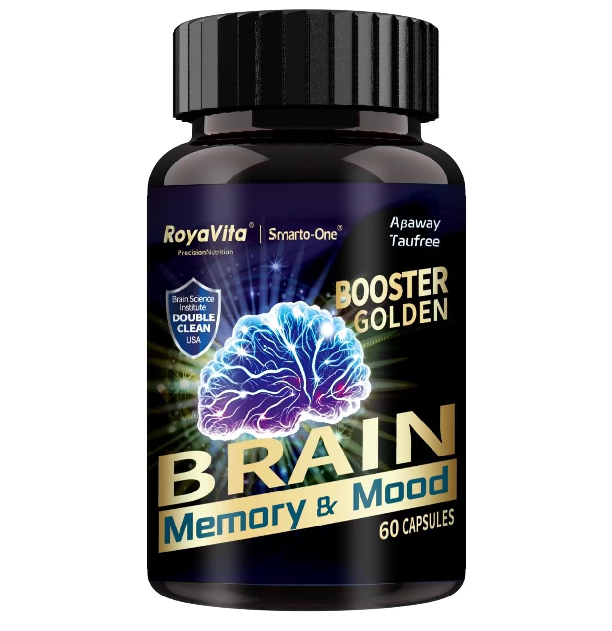 RoyaVita Smarto-One Brain Nutrition Proprietary Blend DHMP Nootropic Brain Supplement for Memory, Mental Alertness, Focus & Mental Clarity, Phosphatidylserine, Vitamin B6, Capsule, 60 Count
