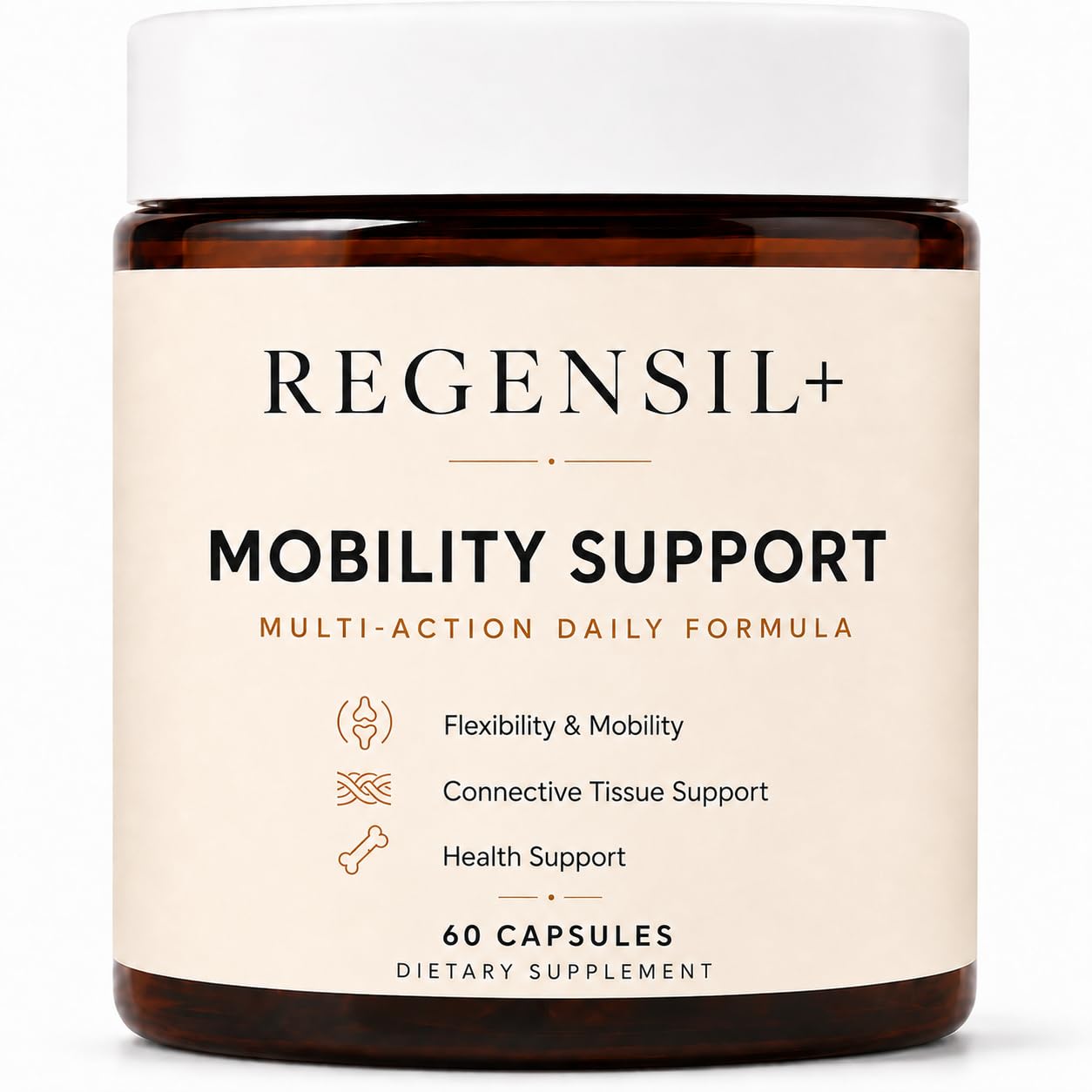REGENSIL Bone and Joint Supplement Plus with Type II Collagen, Hyaluronic Acid, Vitamin D3 K2 Daily Formula for Flexibility 60 Capsules