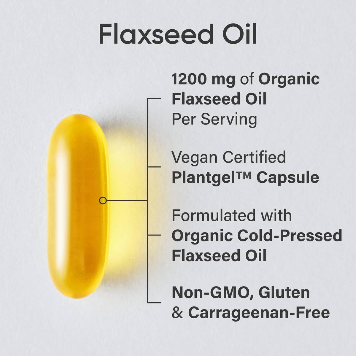 Sports Research Vegan Flaxseed Oil Veggie Softgels, 180 Count