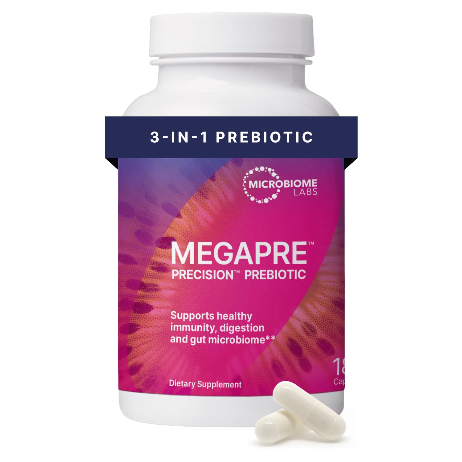 Microbiome Labs MegaPre Prebiotic Fiber Supplement Capsule 180 Capsules