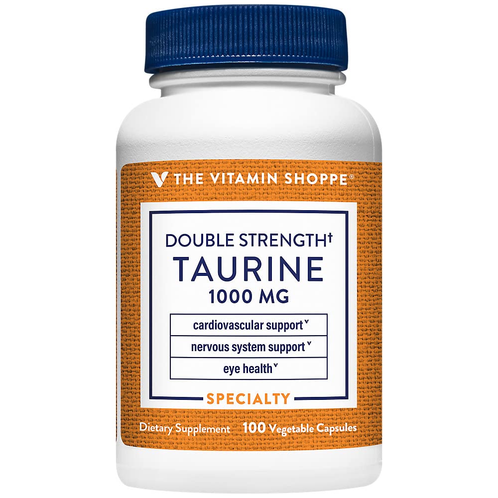 The Vitamin Shoppe Double Strength Taurine Cardiovascular Nervous System Capsule, 100 Count