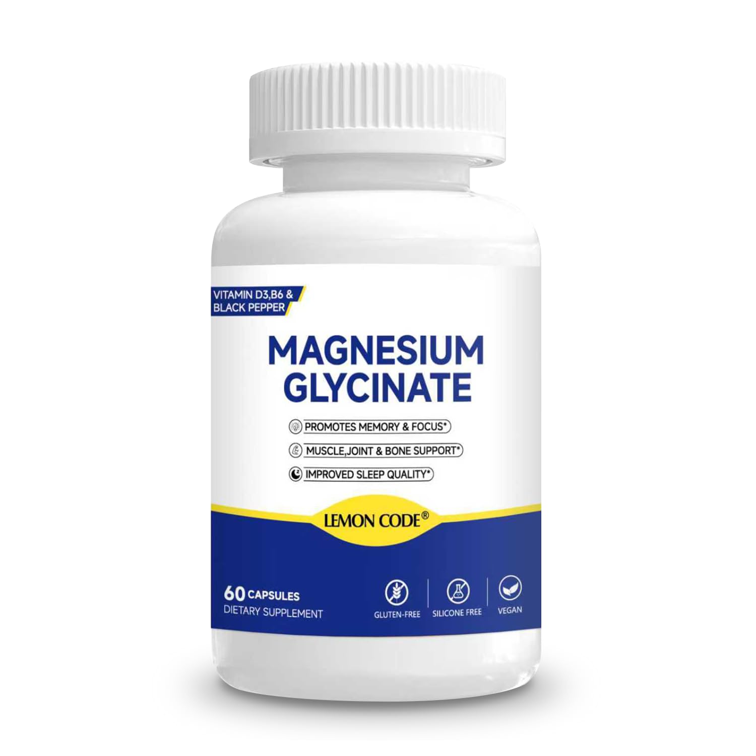 LEMON CODE Magnesium Glycinate Capsules, 60 Capsules