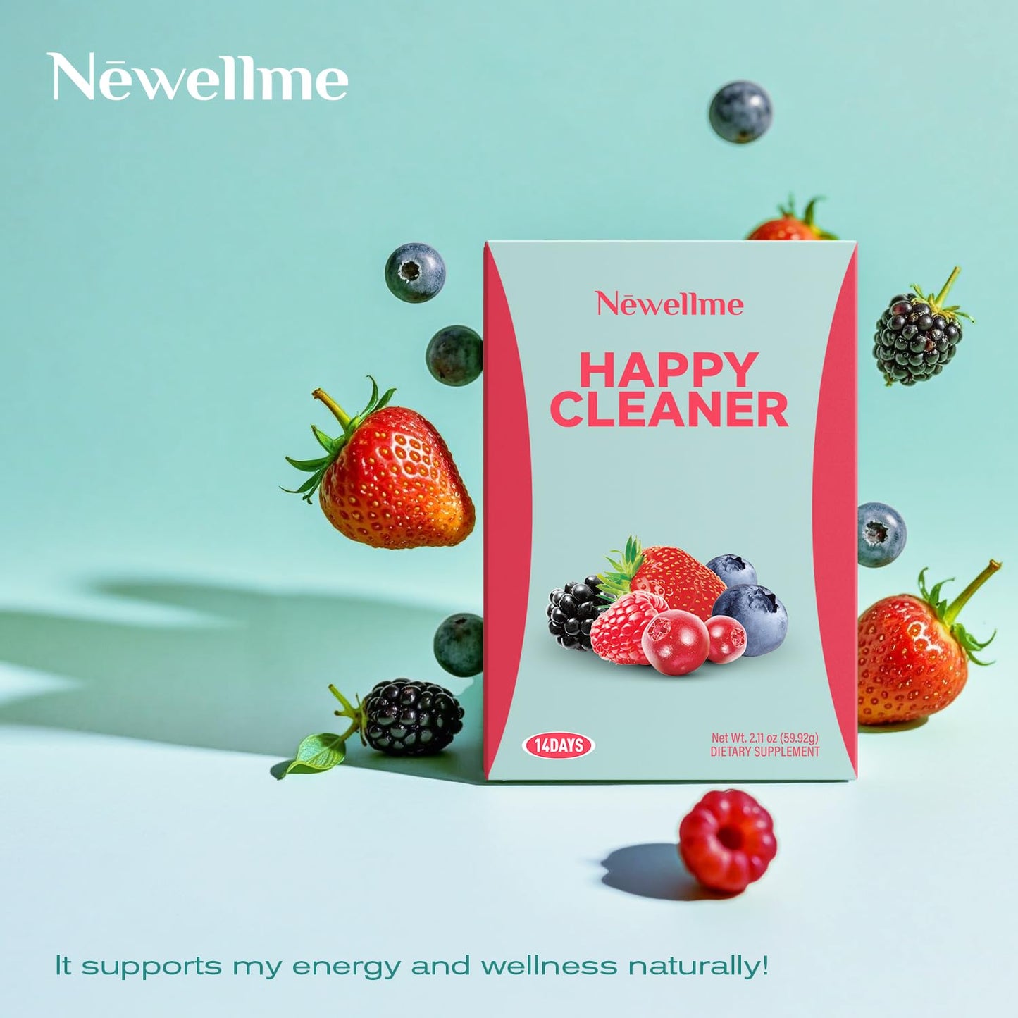 NEWELLME Watermelon Berry Probiotics & Prebiotic Powder, Organic Fiber, Sugar Free, Gut Health Support, 4.4 Ounces (Pack of 2)