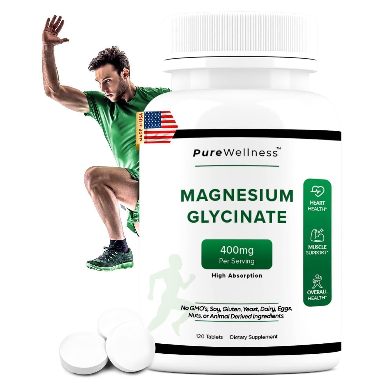 DOCTOR'S INC. Purewellness Magnesium Glycinate 400mg per Serving Tablets, 120 Count