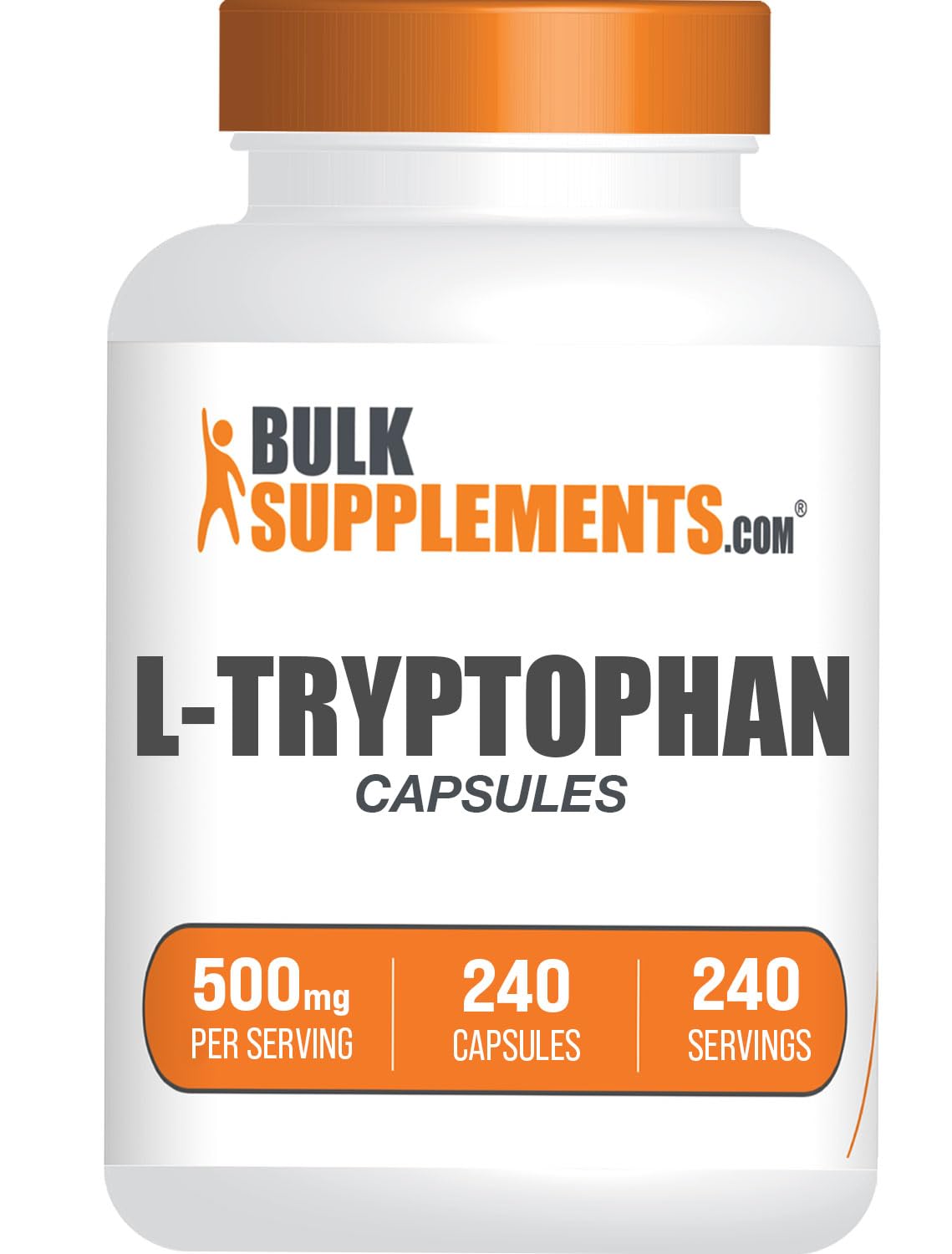 BulkSupplements L-Tryptophan Capsules, 240 Capsules