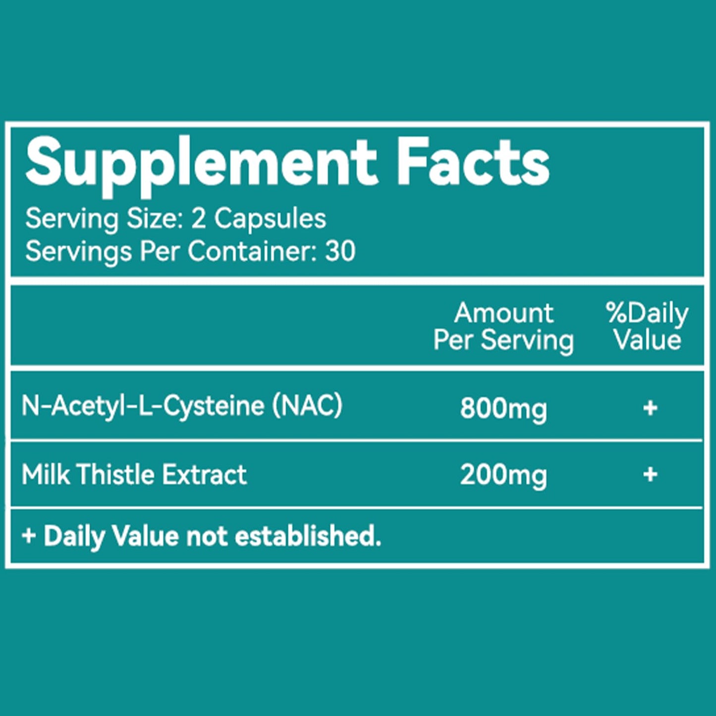 EAZGOO NAC Supplement N-Acetyl Cysteine 800mg with Milk Thistle 200mg, Non-GMO, Gluten Free, 60 Capsules