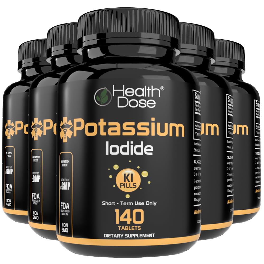 Health Dose Potassium + Iodide (KI) Tablets 130mg, 700 Tablets