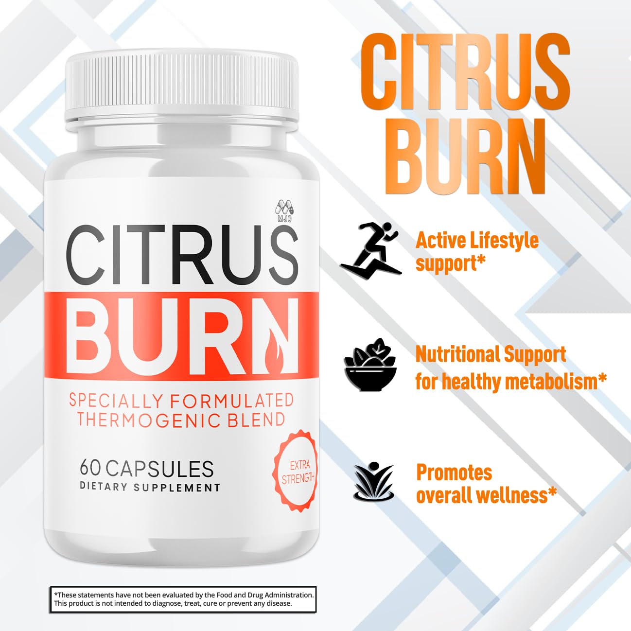 MJO Citrus Burn Capsules, 120 Capsules