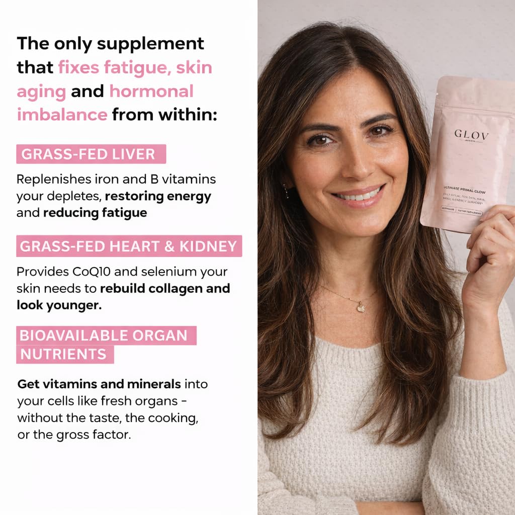 Glov Beauty Ultimate Primal Glow Grass-Fed Beef Organ Supplement Capsule, 60 Capsules