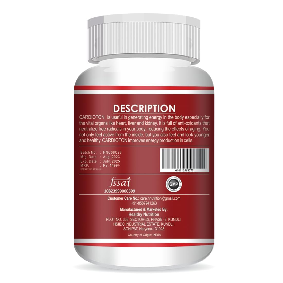 Generic Cardioton with Arjuna Extract & Moringa Extract Supplement Veg Capsule, 60 Capsules