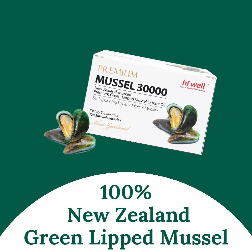 Hi Well Pure & Natural New Zealand Premium Mussel 30000 Softgel Capsules, 240 Count