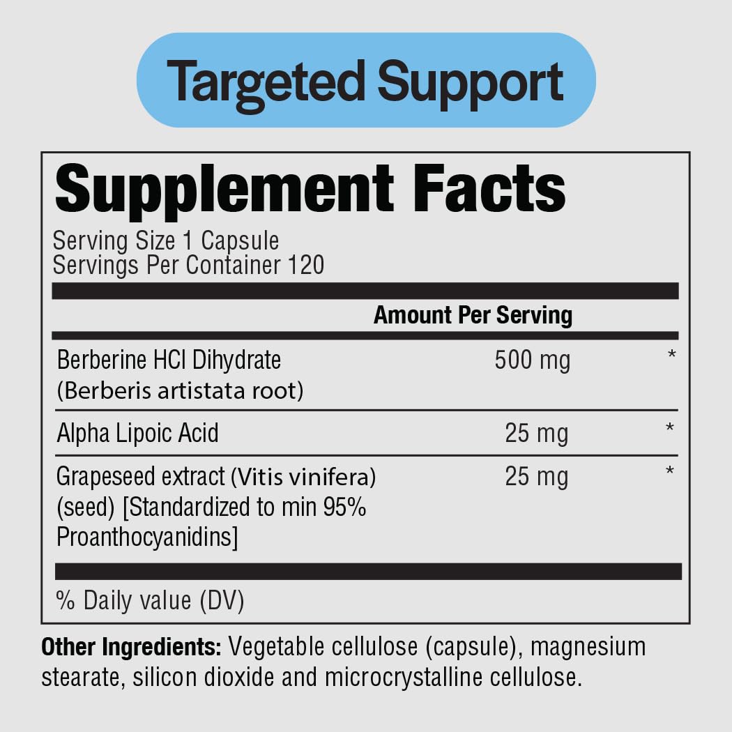 PureFormulas Berberine Complete Enhanced Absorption Berberine Supplement 500mg, 120 Vegetarian Capsules