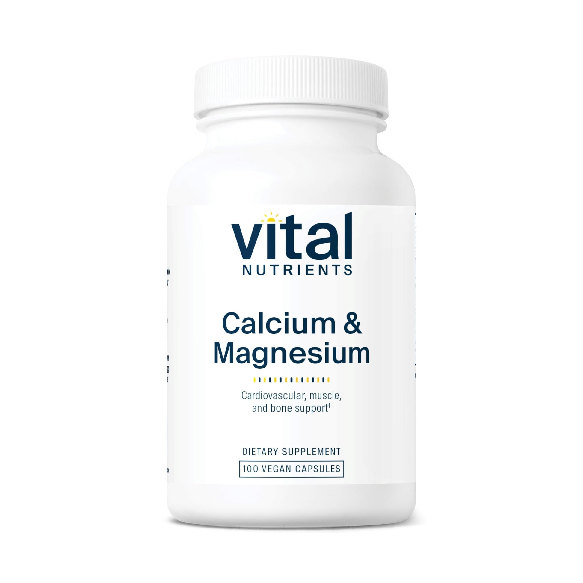 Vital Nutrients Calcium & Magnesium - Vegan Calcium Supplement with Magnesium 100 Capsules