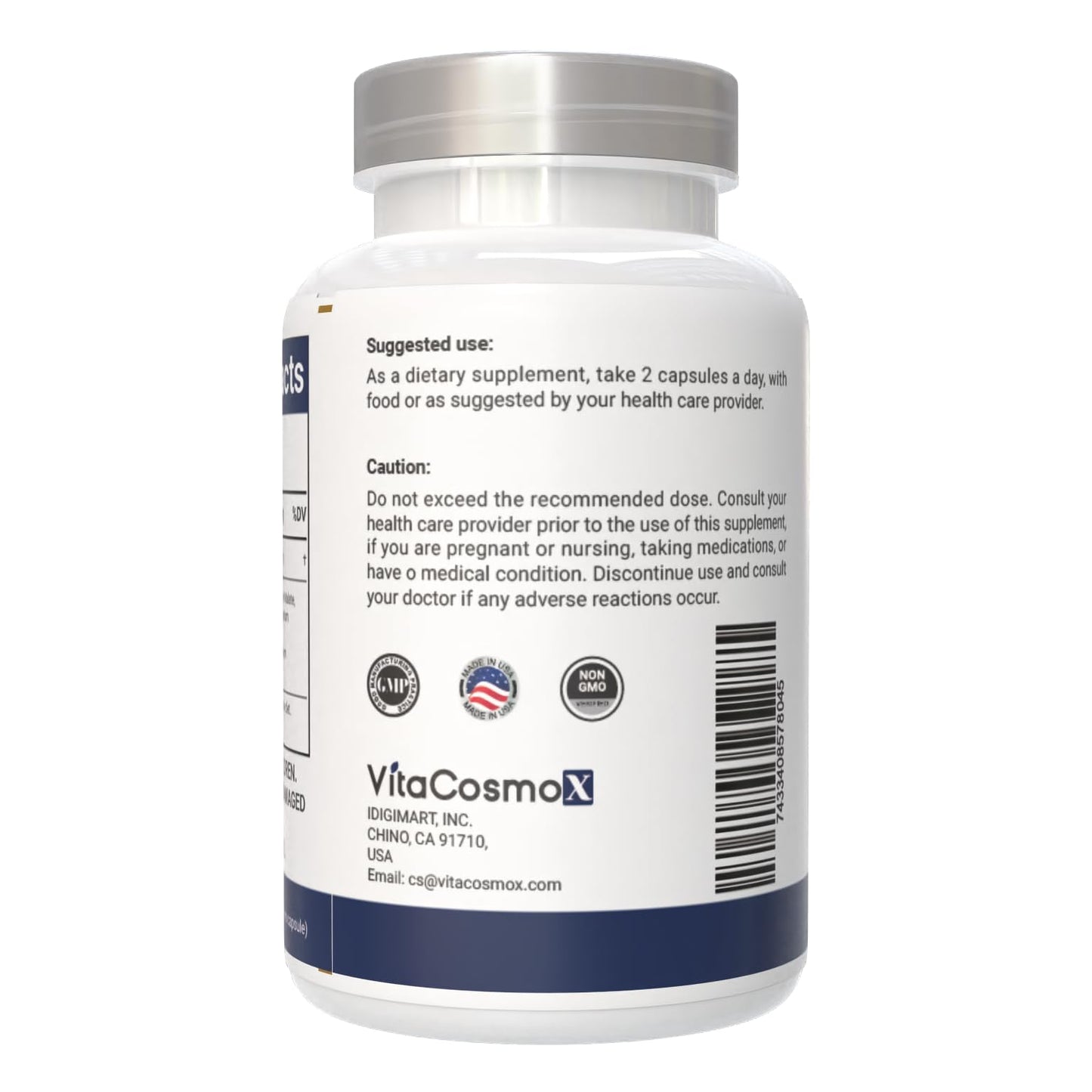 VitaCosmoX Magnesium Complex 700mg Capsules, 180 Count