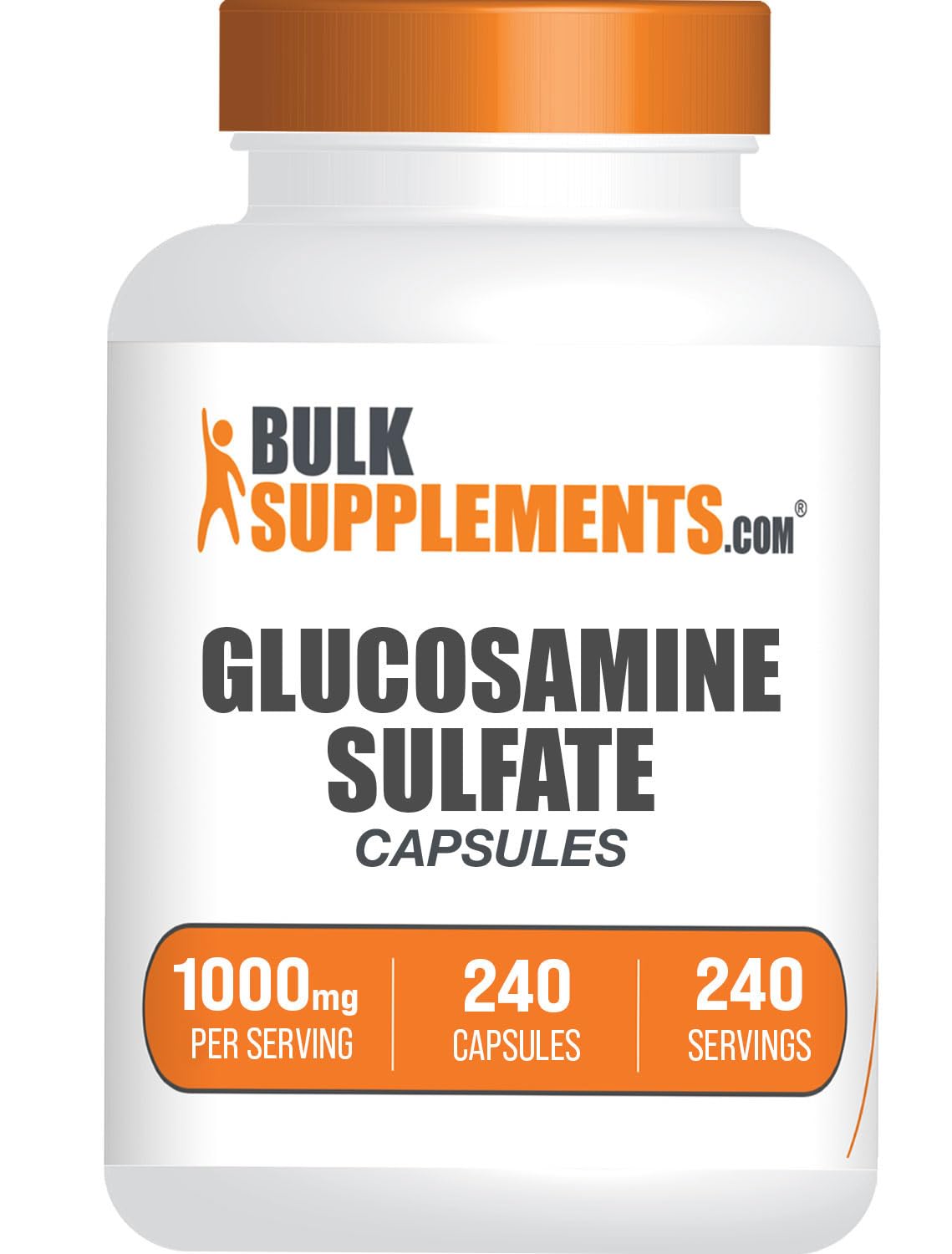 BulkSupplements Glucosamine Sulfate Capsules 1000mg, 240 Capsules