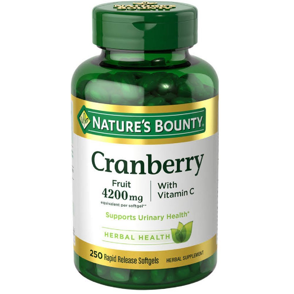 Nature's Bounty Cranberry Fruit 4200 mg with Vitamin C Softgels, 750 Count