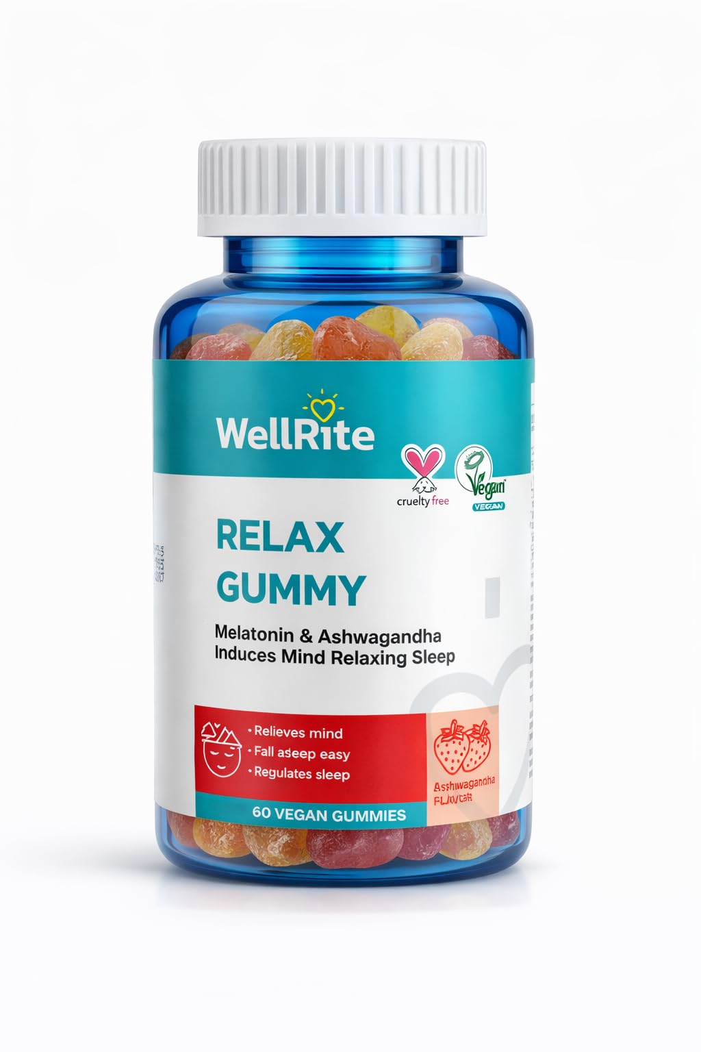 Wellrite Relax Gummy Vitamins with Ashwagandha & Melatonin, 60 Count