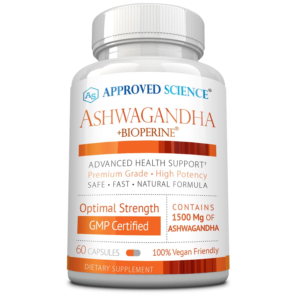 Approved Science Ashwagandha 1500mg with Bioperine® and Ginger Capsules, 60 Capsules