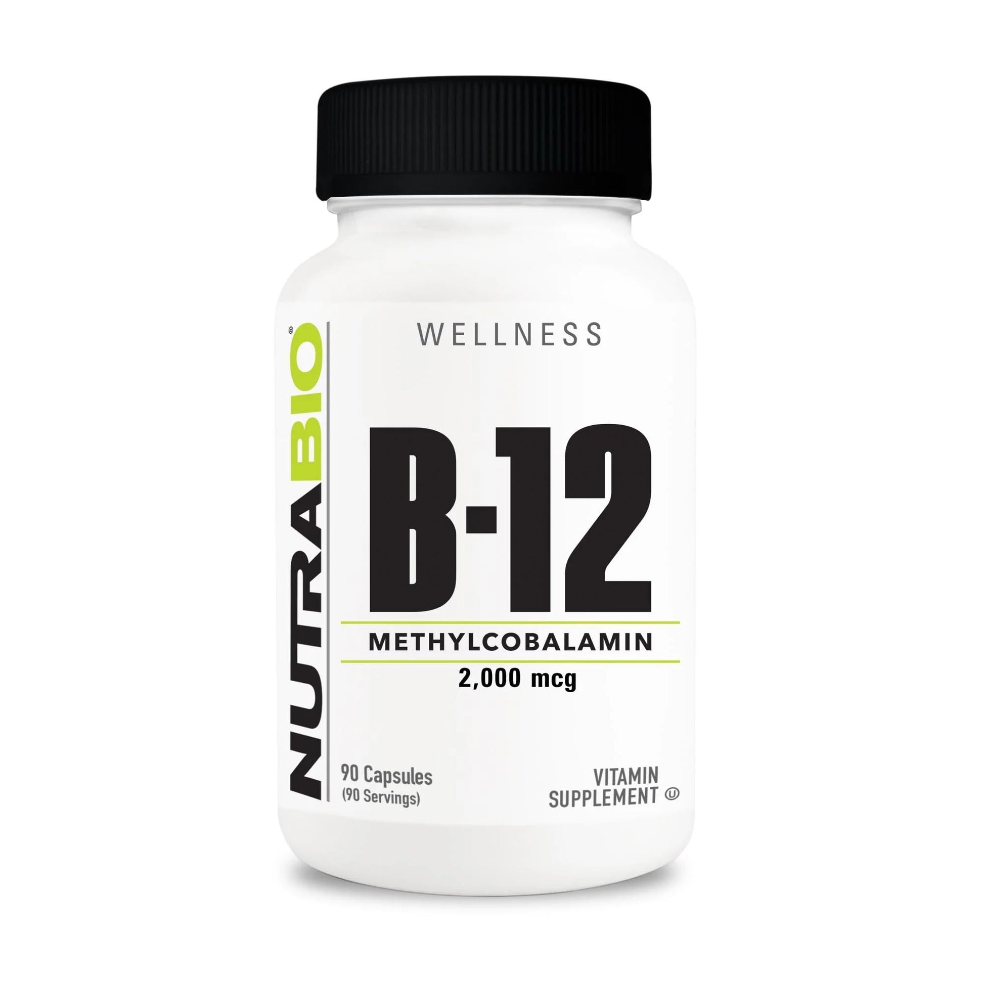 NutraBio Methyl B-12 Vitamin Supplement Capsule, 2000mcg, 90 Count