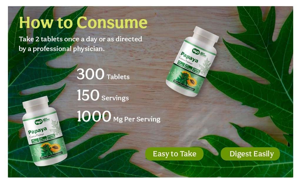 WAY 4 ORGANIC W4O Papaya Leaf Extract Tablet 1 Count
