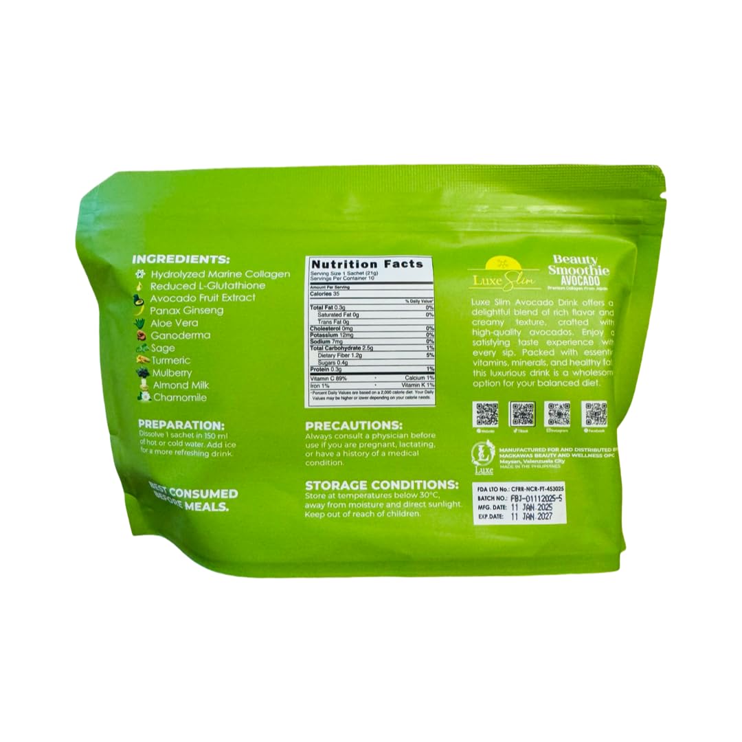 Generic Luxe AVOCADO Beauty Smoothie Collagen Drink Powder 0.74 oz