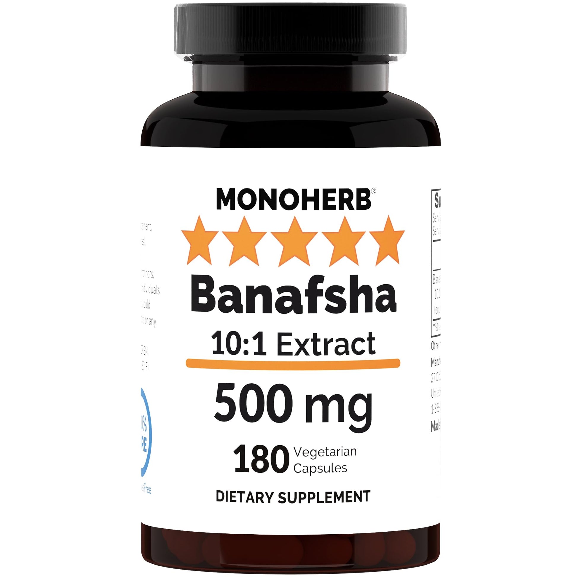 MONOHERB Banafsha 10:1 Extract 500 mg per Capsule, 180 Capsules