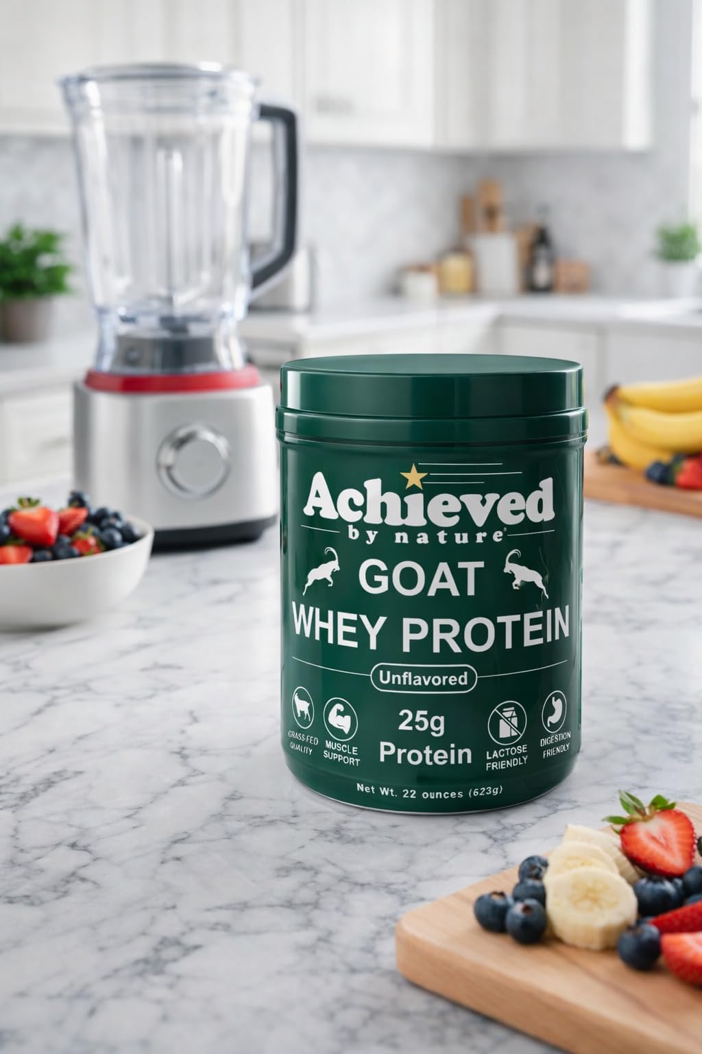 Nature's Diet Goat Whey Protein Powder Unflavored Instantized, 22 Servings
