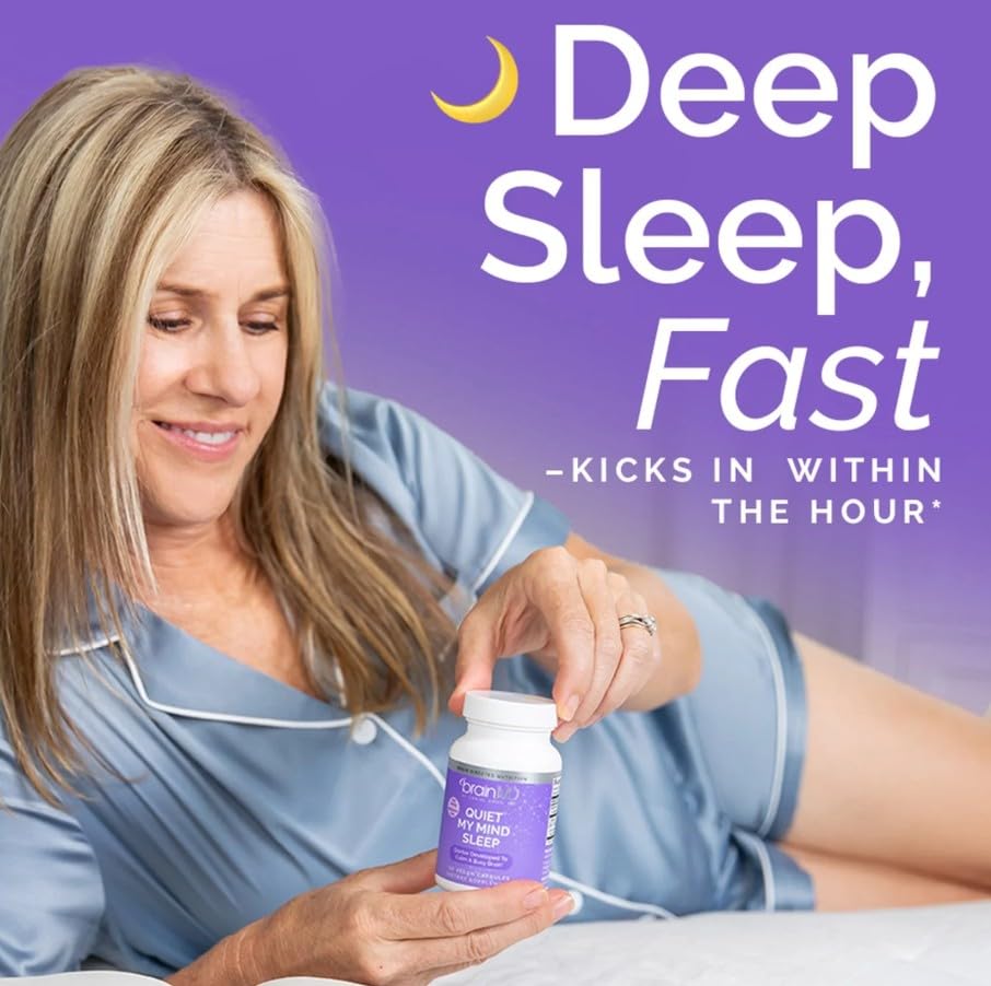 BrainMD Quiet My Mind Sleep Formula with Magnesium L-Theanine 60 Capsules