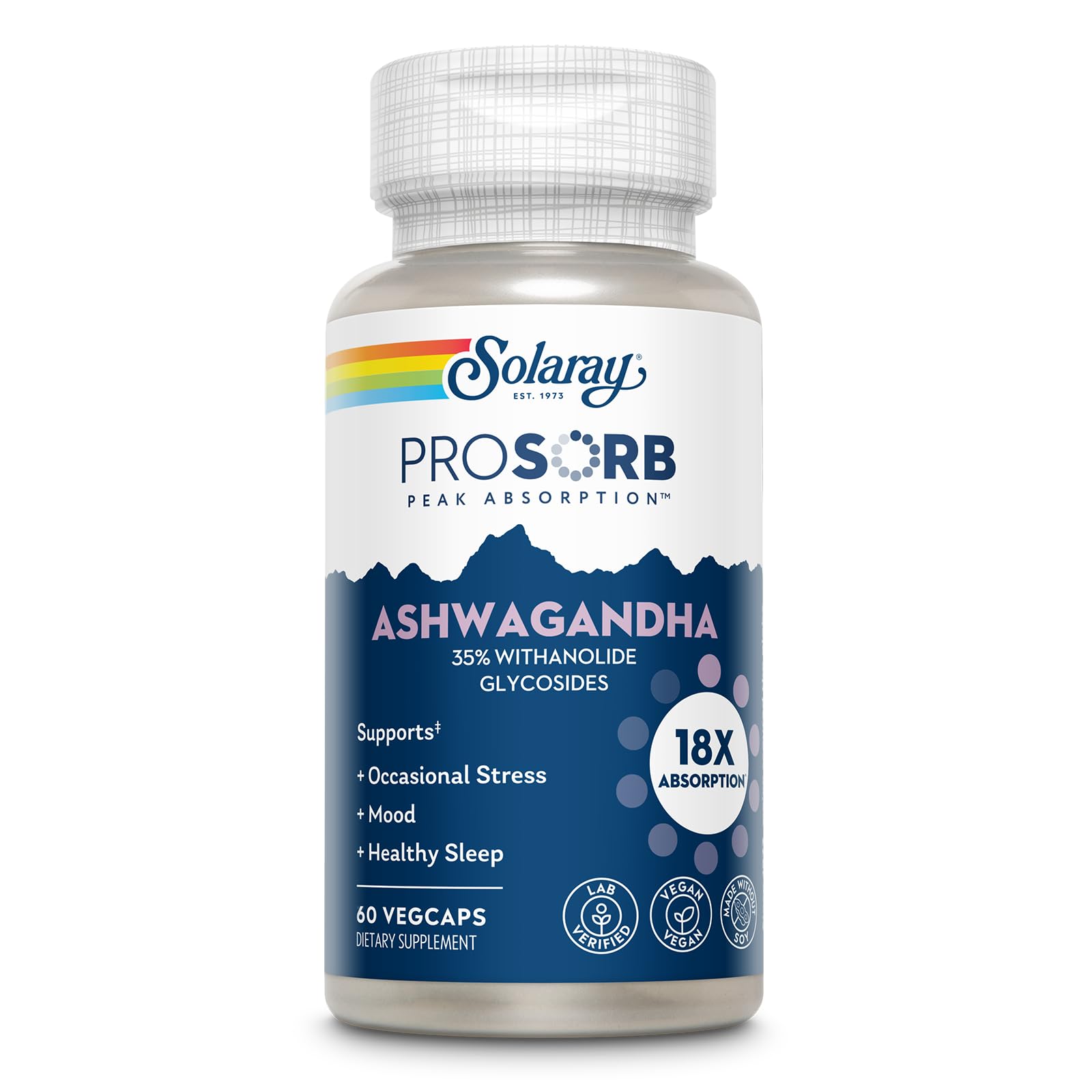 SOLARAY Ashwagandha Supplement 60 Capsules