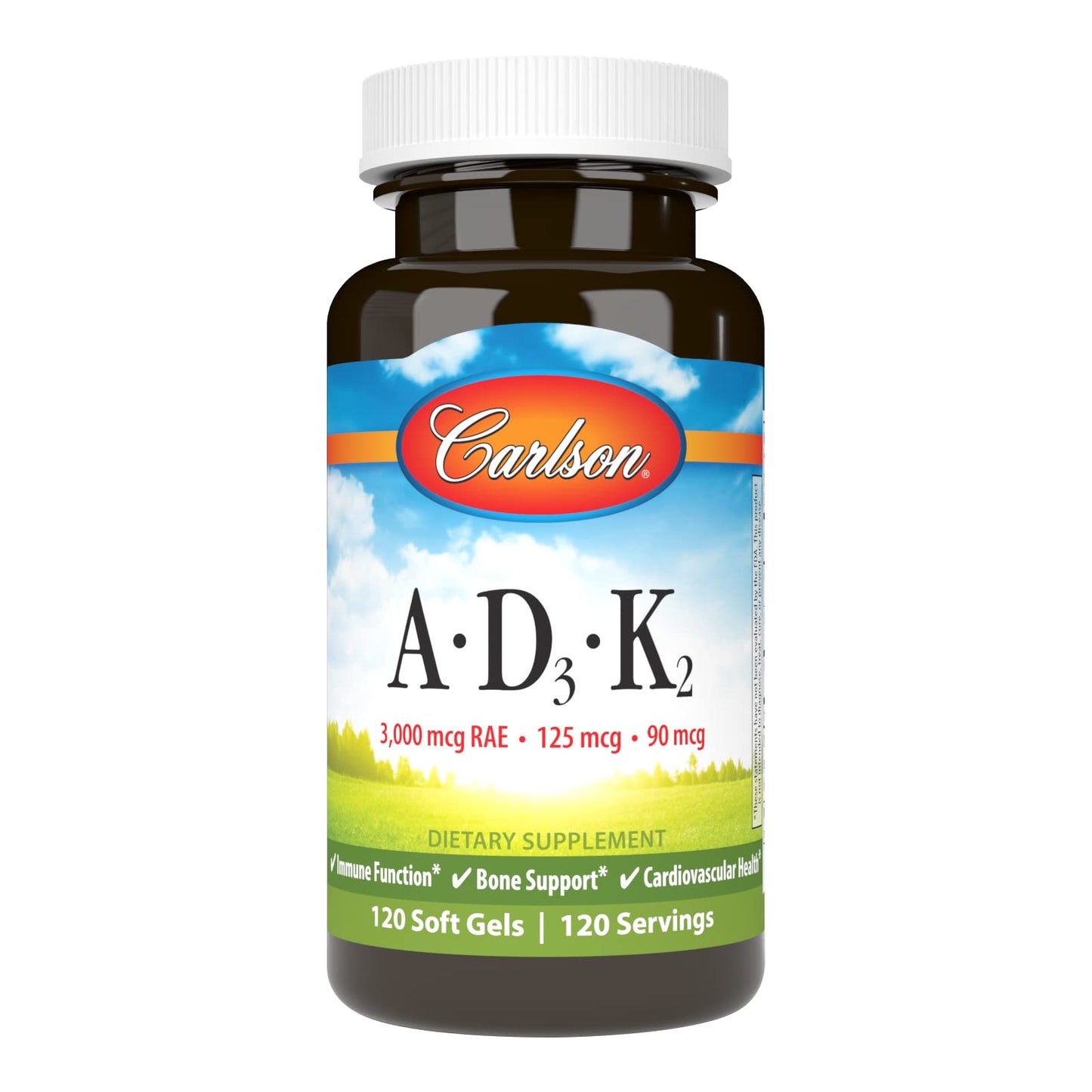 Carlson Vitamins A, D3, K2 Softgel 120