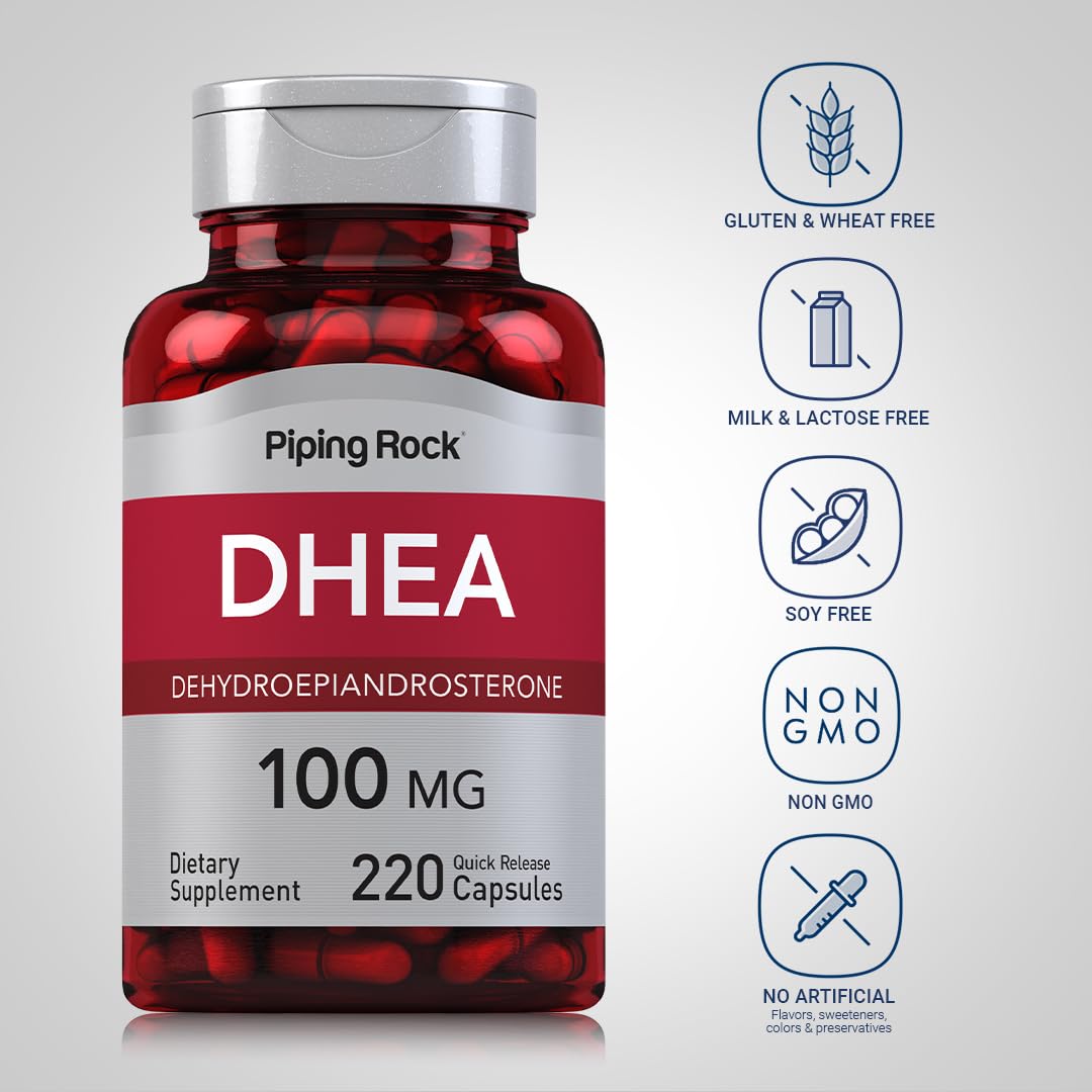 Piping Rock DHEA Supplement Capsules 220
