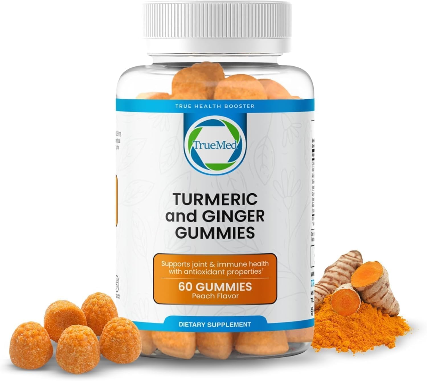 TRUEMED Turmeric and Ginger Supplement Gummy, 60 Gummies