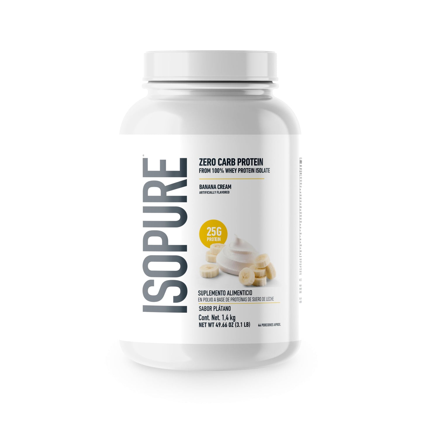 Isopure Banana Cream (Zero Carb) Whey Protein Powder, 48 Servings