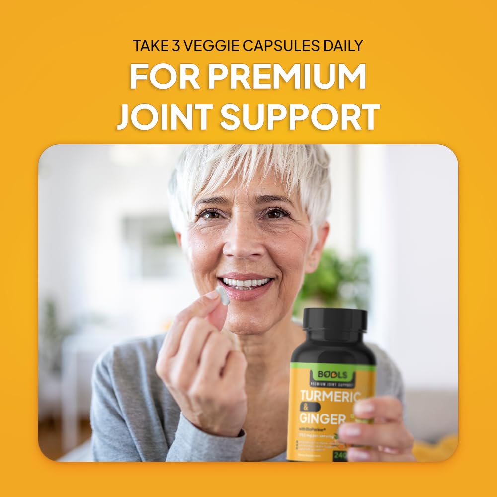 Bools Turmeric Curcumin Supplement with BioPerine & Ginger, 1950mg Capsule, 240 Capsules