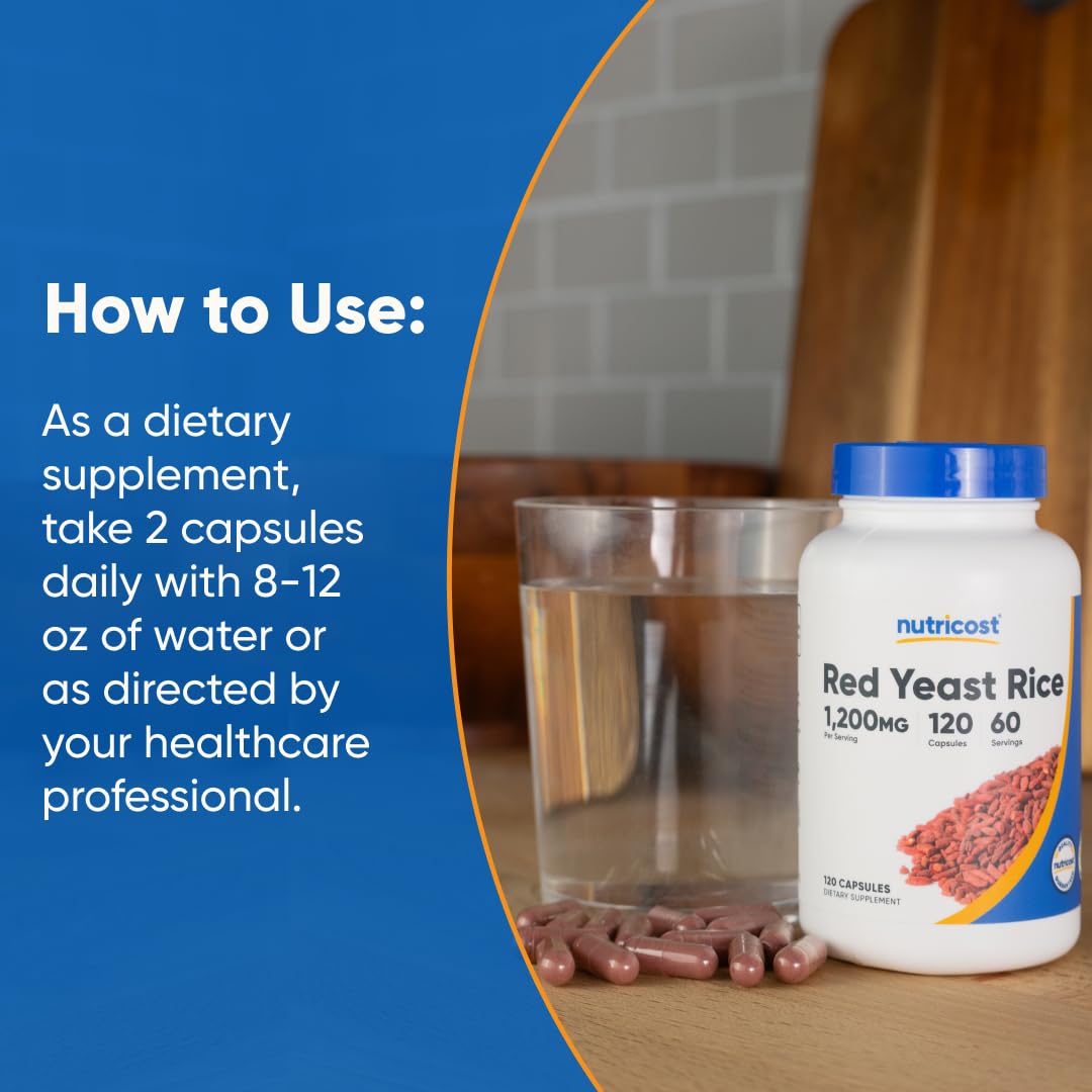 Nutricost Red Yeast Rice 1200mg Capsule, 120 Count