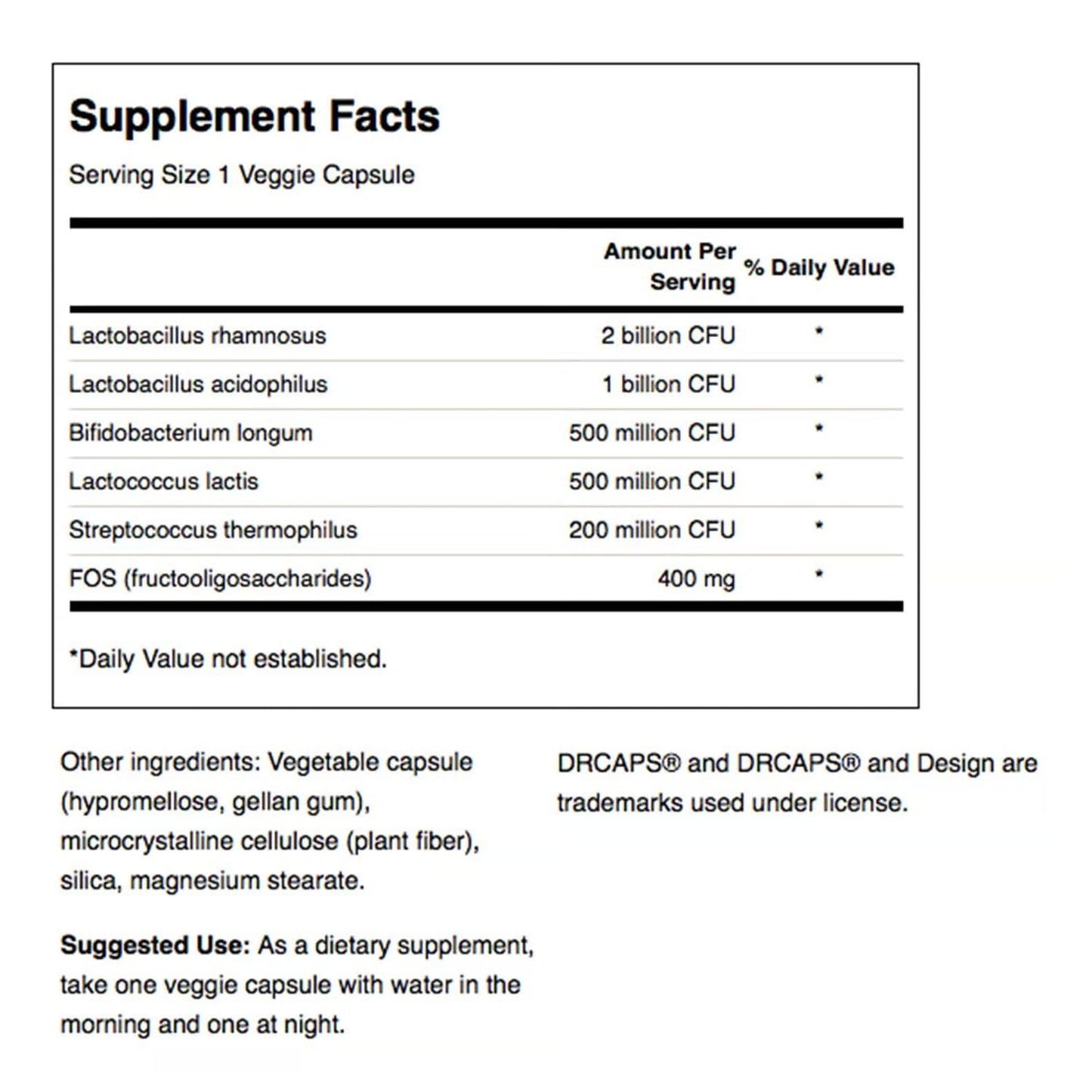 Swanson Probiotic Complex 4.2 Billion CFU 5-Strain Digestive Health Fat Metabolism Satiety Prebiotic FOS Complex Supplement Vegan Capsules, 120