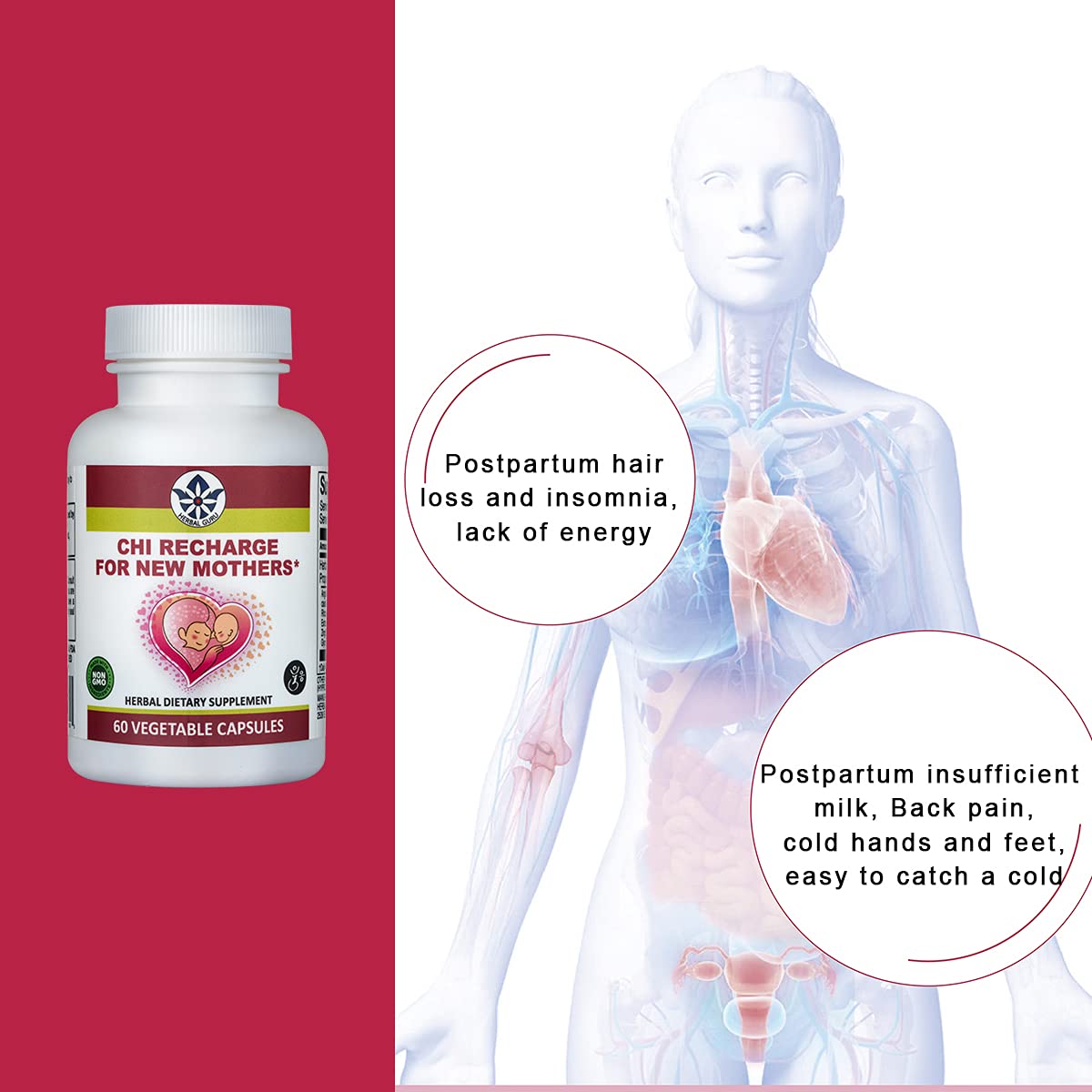 Herb Guru Chi Balance Herbal Supplement for New Mothers Capsules 1 Count
