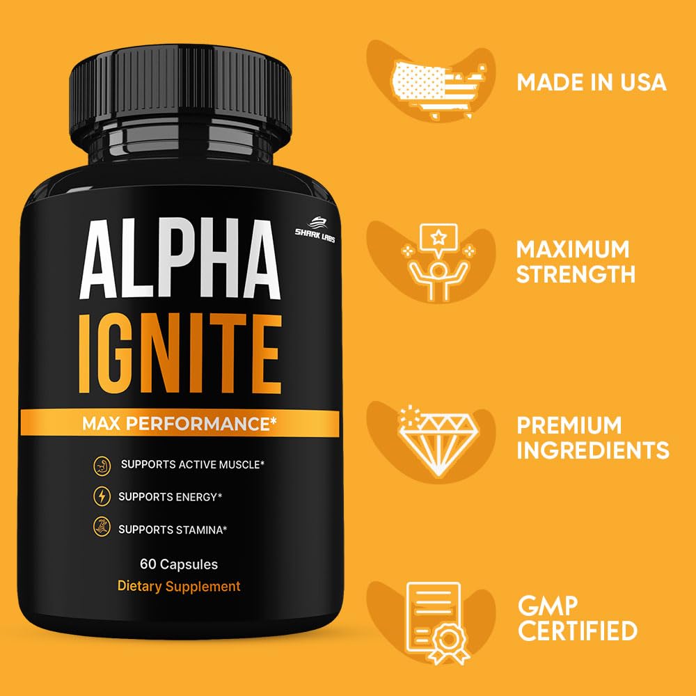 Shark Labs Alpha Ignite Capsules, 60 Count