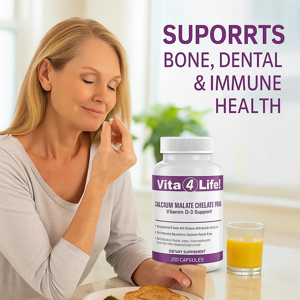 Vita4Life Calcium Malate + D3 Fast-Dissolve Capsules, 360 Count