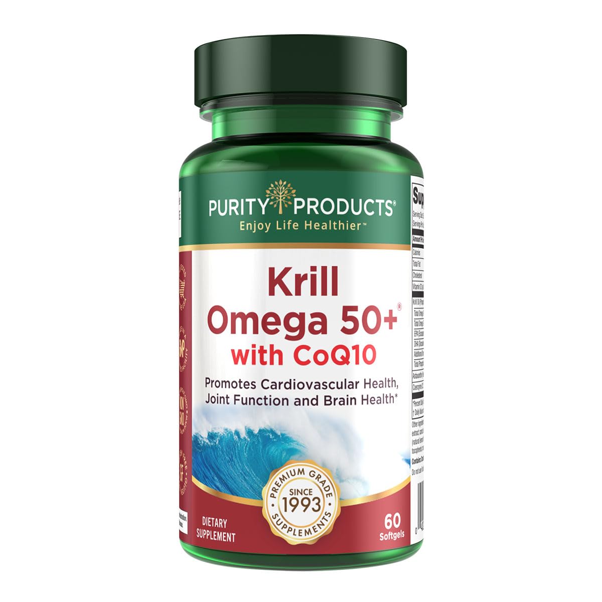Purity Products Krill Omega 50 Plus with CoQ10 Softgels 60 Count