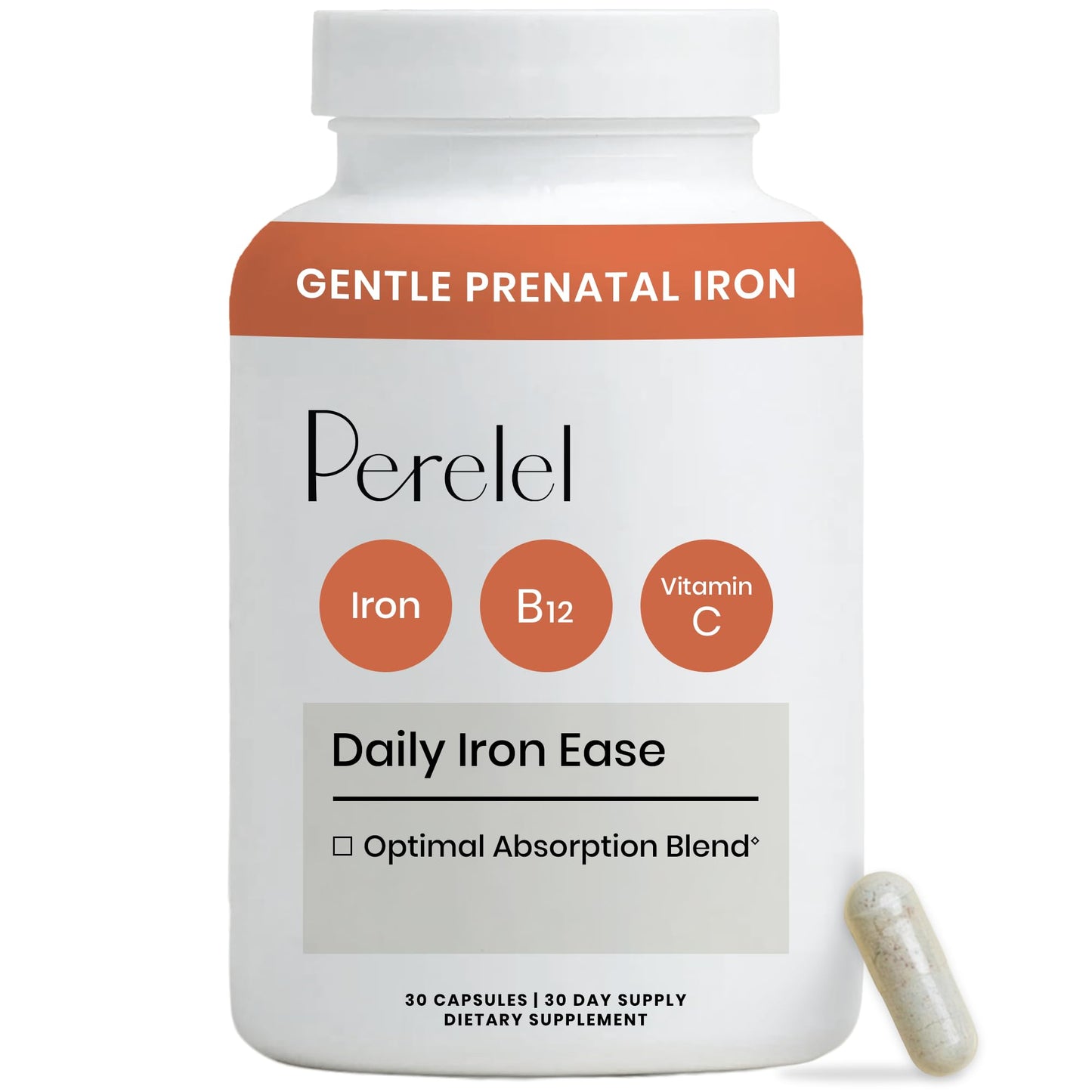 Perelel Daily Iron Ease Capsules 30 Count