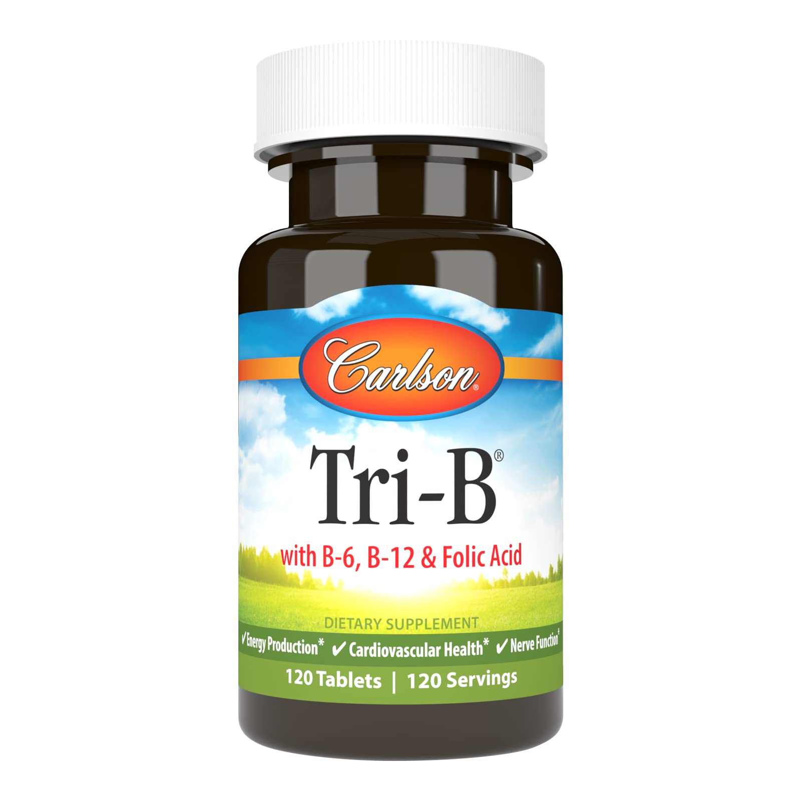 Carlson Tri-B Vitamin B Complex 25 mg Vitamin B-6 120 Tablets