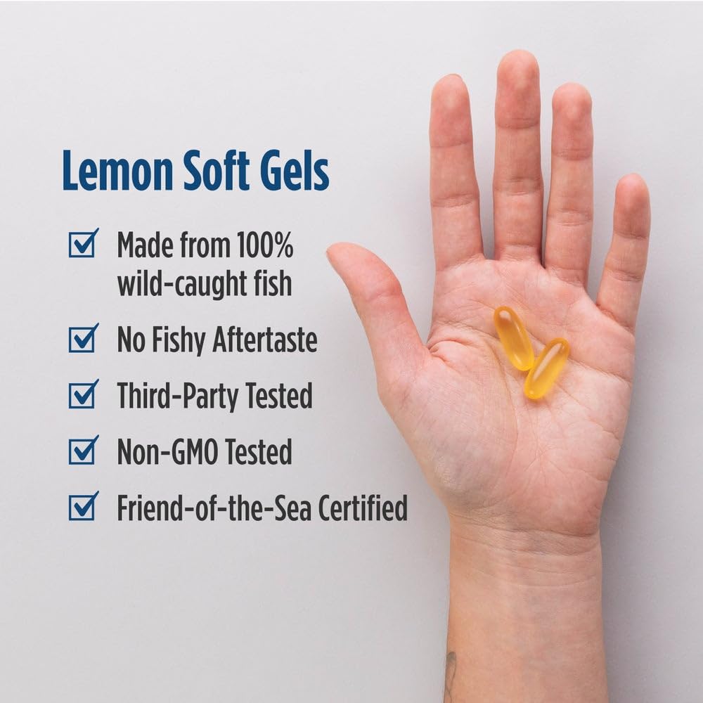 Nordic Naturals Omega-3 Fish Oil EPA & DHA Softgels Lemon 180 Count