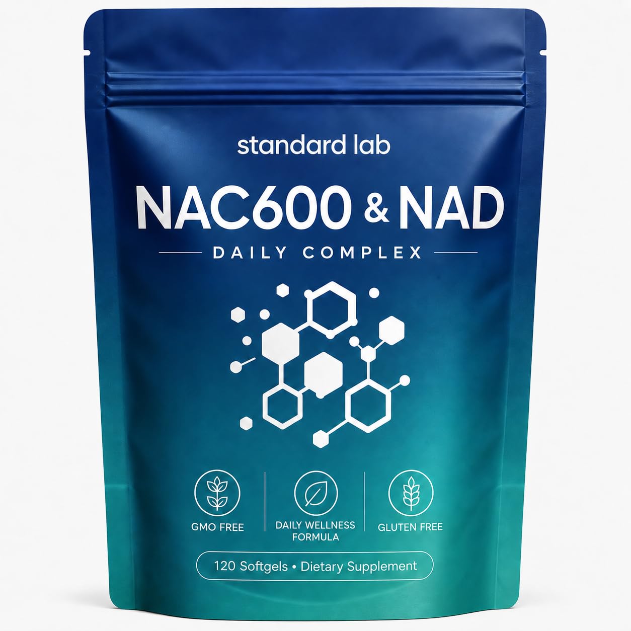 The standard lab Nac600 & NAD Daily Complex Softgels, 120 Count