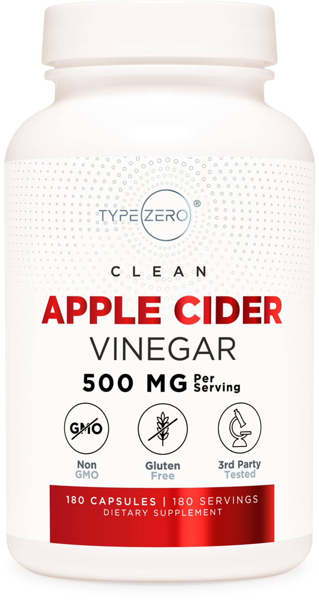 Type Zero Apple Cider Vinegar Capsules 180 Count