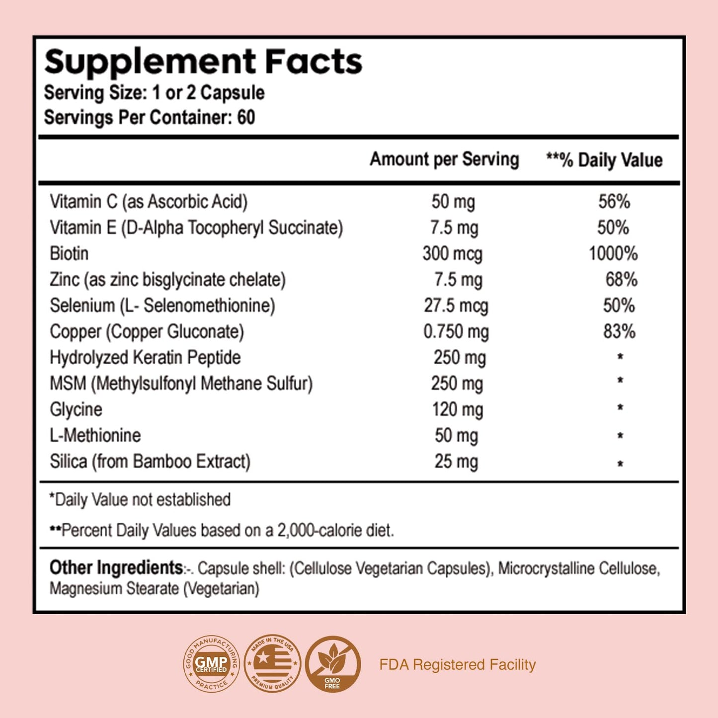 NAWAZ Hair Growth Vitamins for Women Capsules 60 Count