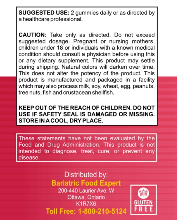 Bariatric Food Expert Hair Vitamin Gummies, 16-Count