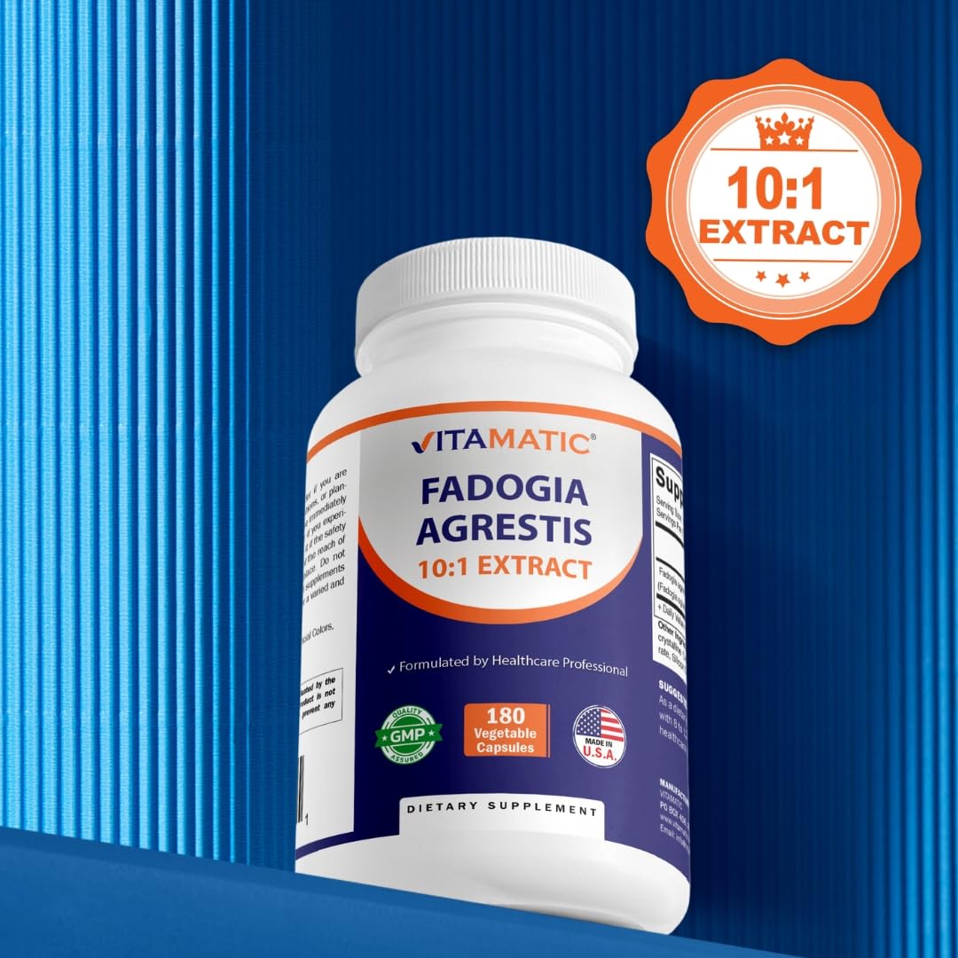 Vitamatic Fadogia Agrestis 10:1 Extract 600 mg Capsule, 180 Count