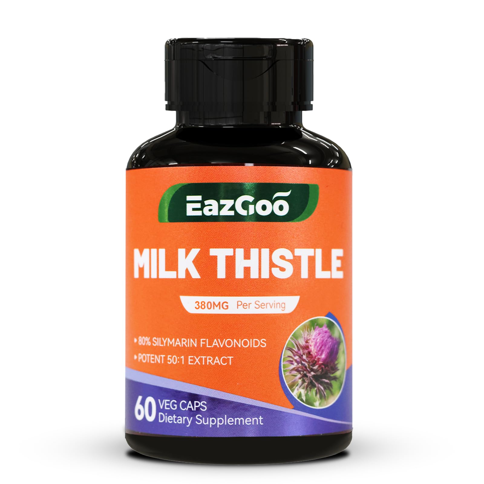 EAZGOO Milk Thistle Liver Support Supplement 60 Capsules