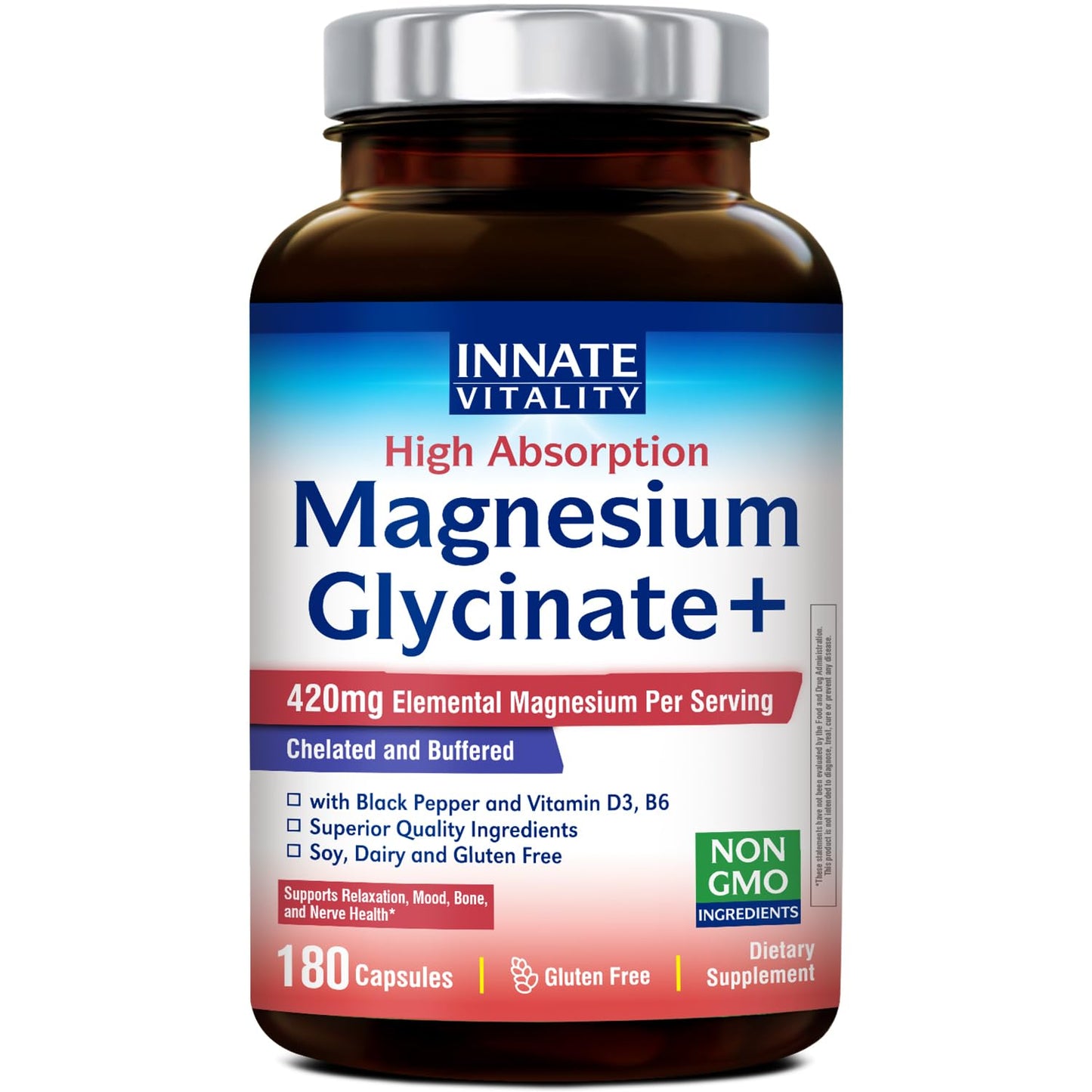 Innate Vitality Magnesium Glycinate Complex 180 Capsules